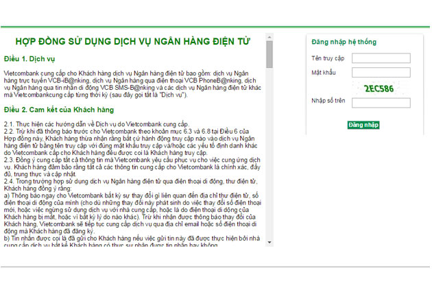 Thông tin tài khoản ngân hàng vietcombank